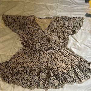 By Together Beige and Black Leopard romper